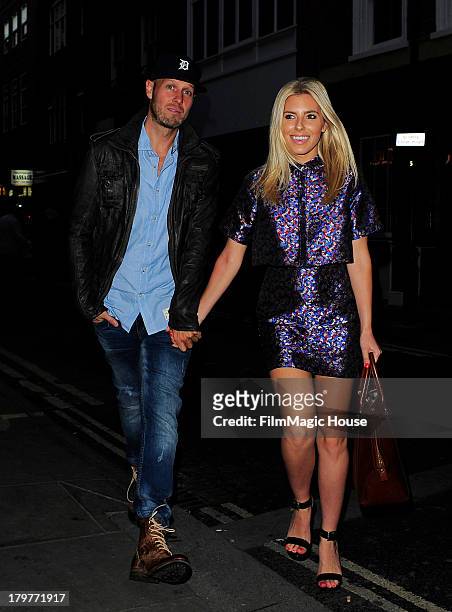 Mollie King and her Boyfriend Jordan Omley arrive at The Piccadilly Theatre to watch 'We Will Rock You' before heading to STK steak restaurant for...