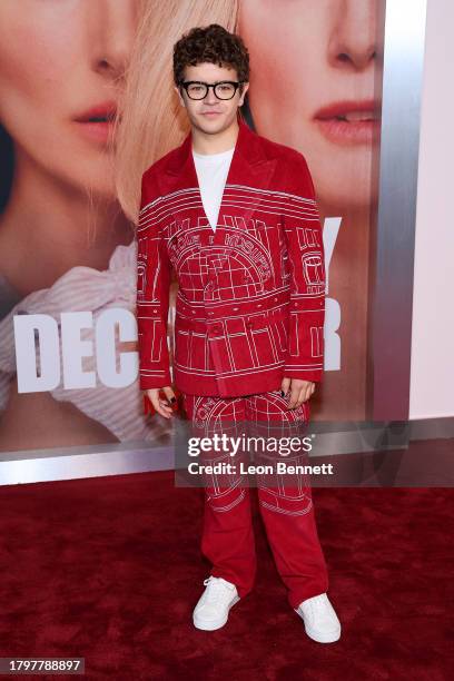 Gaten Matarazzo attends the Los Angeles Premiere Of Netflix's "May December" at Academy Museum of Motion Pictures on November 16, 2023 in Los...