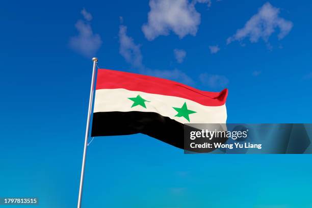 flag of syria - syria stock pictures, royalty-free photos & images
