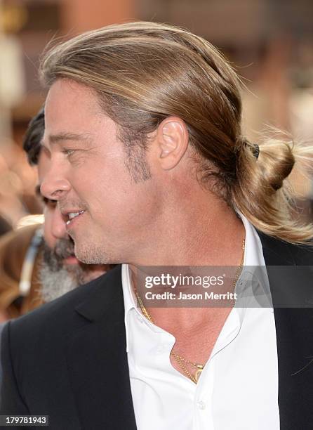 Actor/ producer Brad Pitt arrives at the '12 Years A Slave' Premiere during the 2013 Toronto International Film Festival at Princess of Wales Theatre...