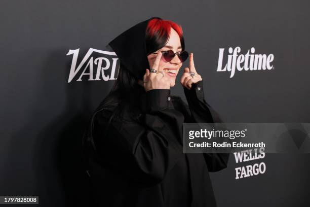 Honoree Billie Eilish attends Variety Power of Women Los Angeles presented by Lifetime at Mother Wolf on November 16, 2023 in Los Angeles, California.
