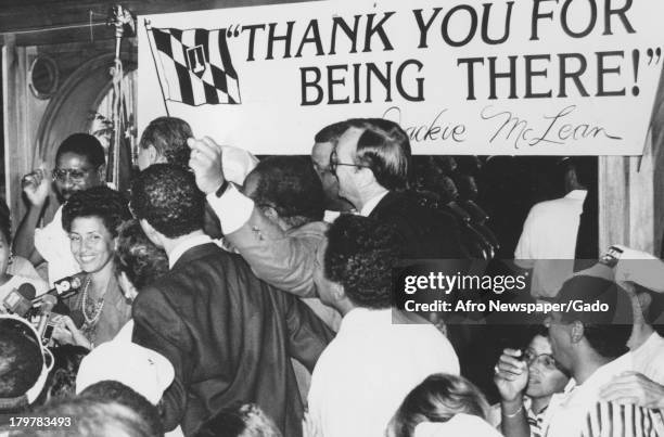 Jackie McLean receives thanks from a crowd, March 5, 1994.