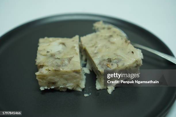 steamed banana cake thai style - banana cream cake stock pictures, royalty-free photos & images