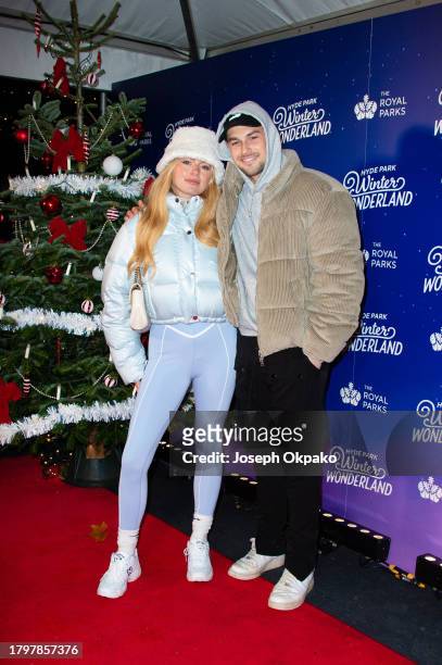 Tasha Ghouri and Andrew Le Page attends the Hyde Park Winter Wonderland Charity Preview Night at Hyde Park on November 16, 2023 in London, England.