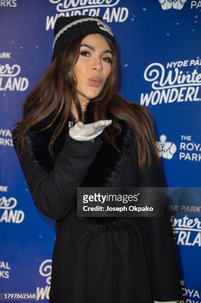 Ekin-Su Culculoglu attends the Hyde Park Winter Wonderland Charity Preview Night at Hyde Park on November 16, 2023 in London, England.