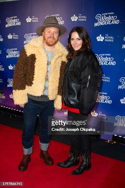 Leigh Francis aka Keith Lemon and Jill Carter attends the Hyde Park Winter Wonderland Charity Preview Night at Hyde Park on November 16, 2023 in...