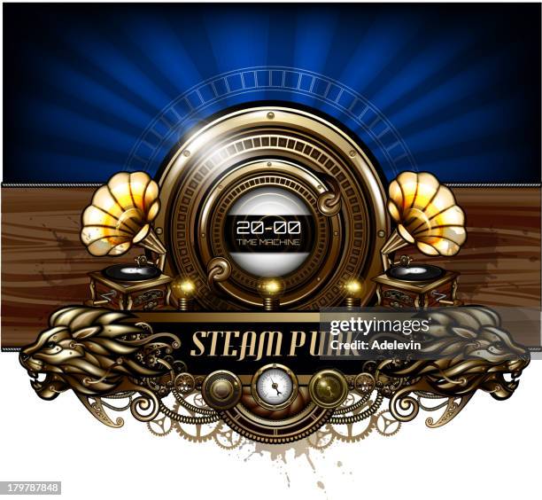 steampunk style design - deck background stock illustrations