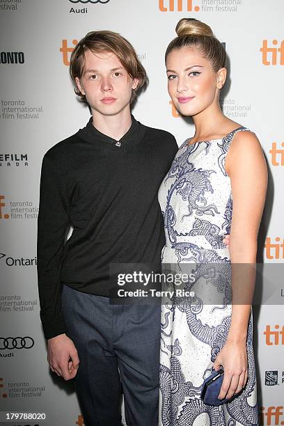 Actor Jack Kilmer and actress Zoe Levin arrive at the 'Palo Alto' premiere during the 2013 Toronto International Film Festival at Scotiabank Theatre...