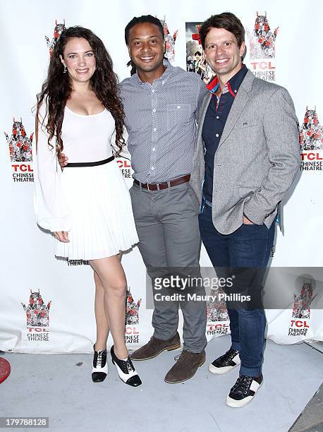 Actors April Mullen, Brandon Jay McLaren and Tom Doiron arrive at "Dead Before Dawn 3D" premiere at Mann Chinese 6 on September 6, 2013 in Los...