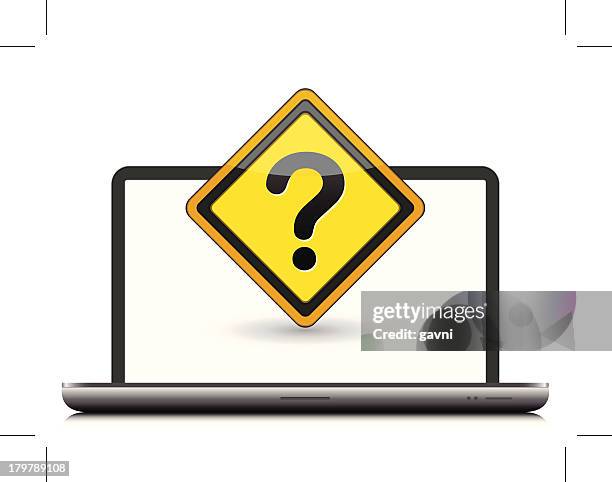 Laptop Computer With Question Mark High-Res Vector Graphic - Getty Images