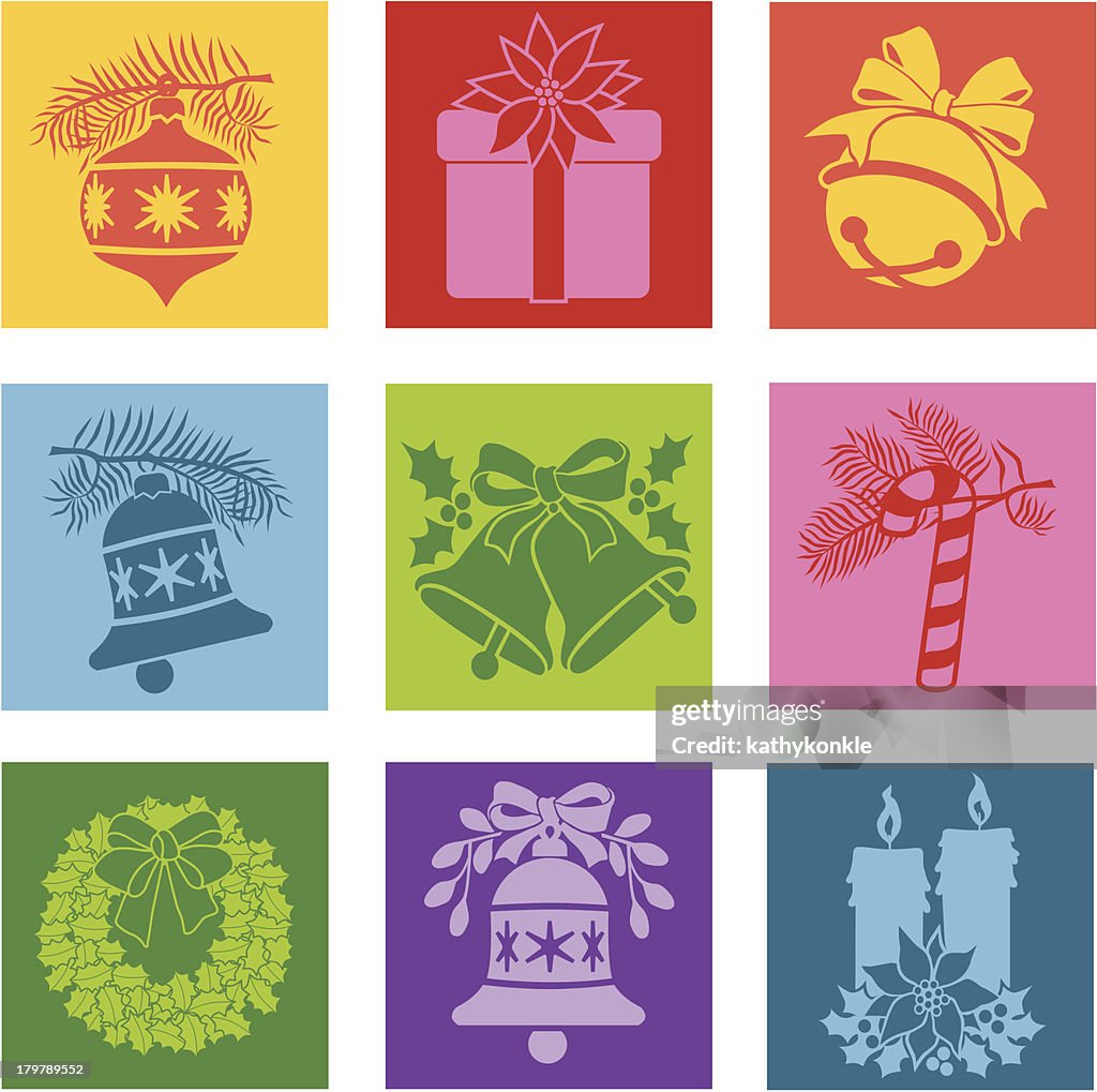 Christmas pop art icons