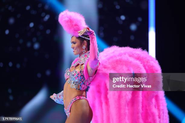 Miss France Diane Leyre attends the 72nd Miss Universe Competition - National Costume Show at Gimnasio Nacional Jose Adolfo Pineda on November 16,...