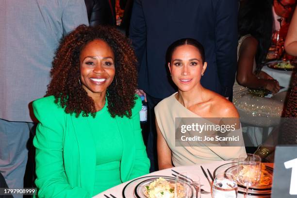 Pearlena Igbokwe, Chairman, Universal Studio Group and Meghan, Duchess of Sussex attend Variety Power of Women Los Angeles presented by Lifetime at...