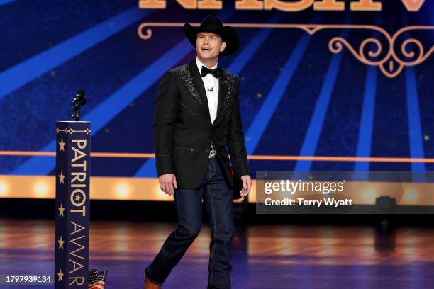 Pete Hegseth speaks onstage during the 2023 FOX Nation Patriot Awards at The Grand Ole Opry on November 16, 2023 in Nashville, Tennessee.