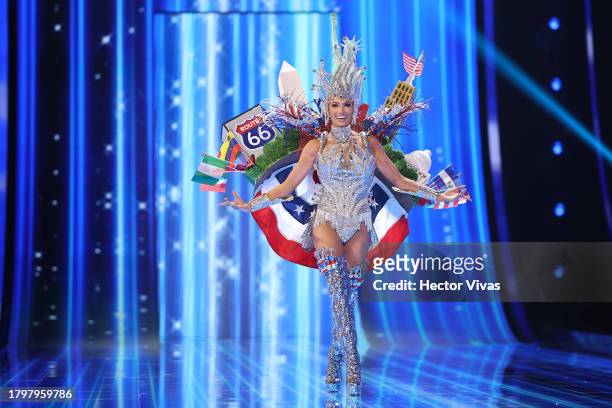 Miss United States Noelia Voigt attends the The 72nd Miss Universe Competition - National Costume Show at Gimnasio Nacional Jose Adolfo Pineda on...