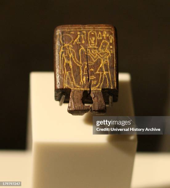 Amenhotep 111 in front of the Sun-god. New Kingdom 18th dynasty about 1360 BC ebony.