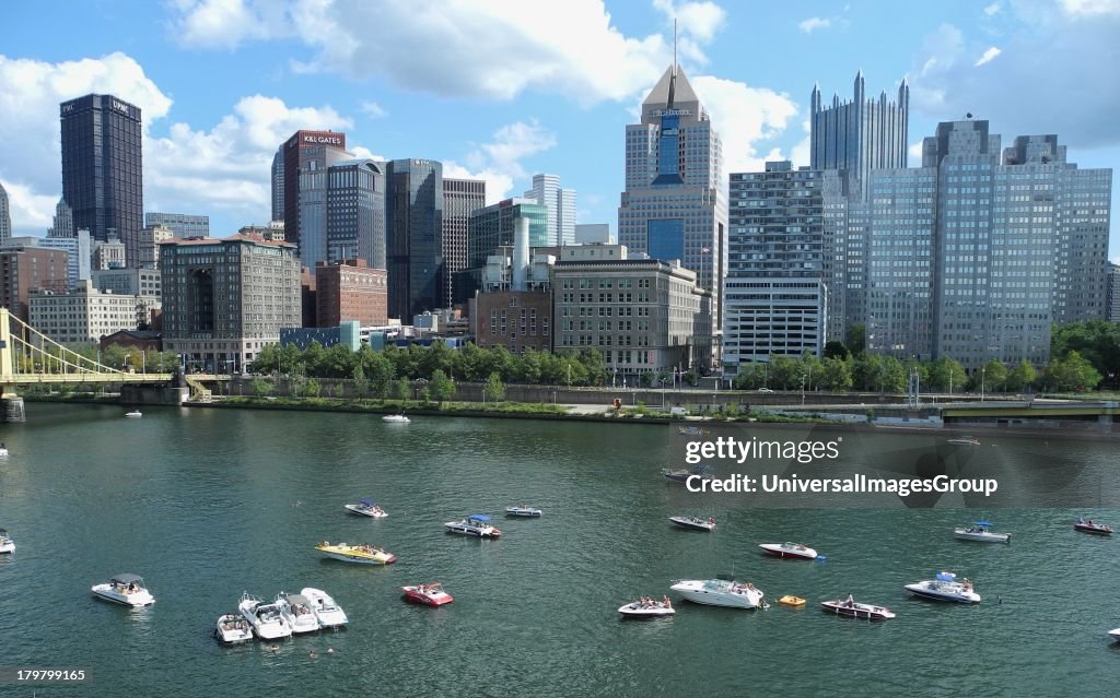 Pittsburgh skyline over Alleghany River
