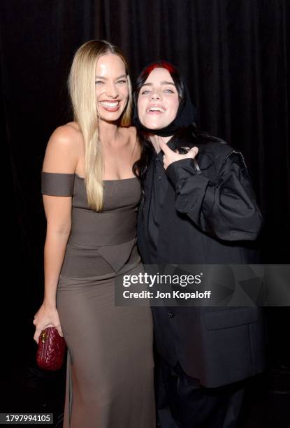 Honorees Margot Robbie and Billie Eilish attend Variety Power of Women Los Angeles presented by Lifetime at Mother Wolf on November 16, 2023 in Los...