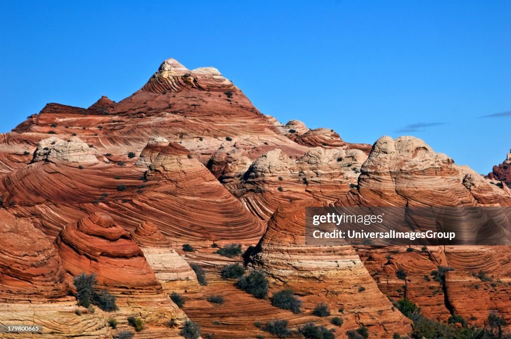 Arizona, North Coyote Buttes, Vermillion Cliffs Wilderness, BLM Lands, Unique Twisted Tower Formations of Navajo Sandstone and Chinle Shale