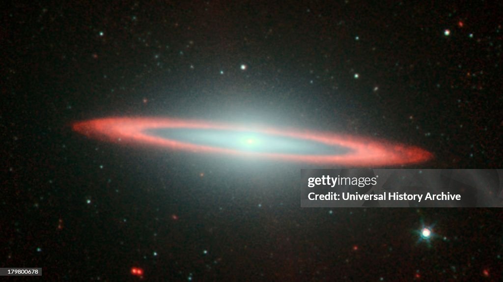 The Sombrero galaxy is located some 28 million light years away. Viewed from Earth, it is just six degrees south of its equatorial plane. Spitzer detected infrared emission not only from the ring, but from the center of the galaxy too, where there is