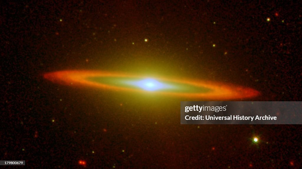 The Sombrero galaxy is located some 28 million light years away. Viewed from Earth, it is just six degrees south of its equatorial plane. Spitzer detected infrared emission not only from the ring, but from the center of the galaxy too, where there is