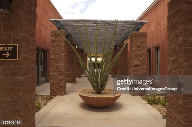 North America, Arizona, Oracle ,Biosphere 2, Entrance Corridor from the inside.