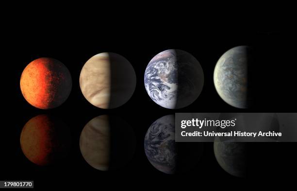 This chart compares the first Earth-size planets found around a sun-like star to planets in our own solar system, Earth and Venus. NASA's Kepler...