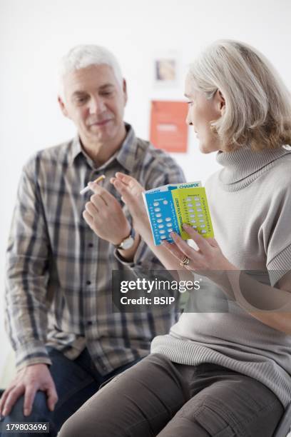 Smoking Treatment Elderly Person.