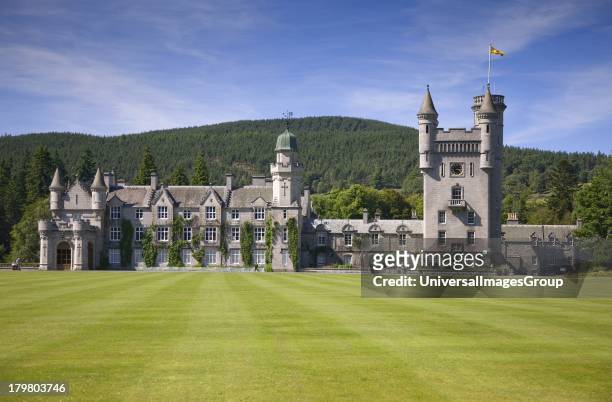 Balmoral Castle, residence of the British Royal Family since 1852, Royal Deeside, Aberdeenshire, Scotland, United Kingdom.