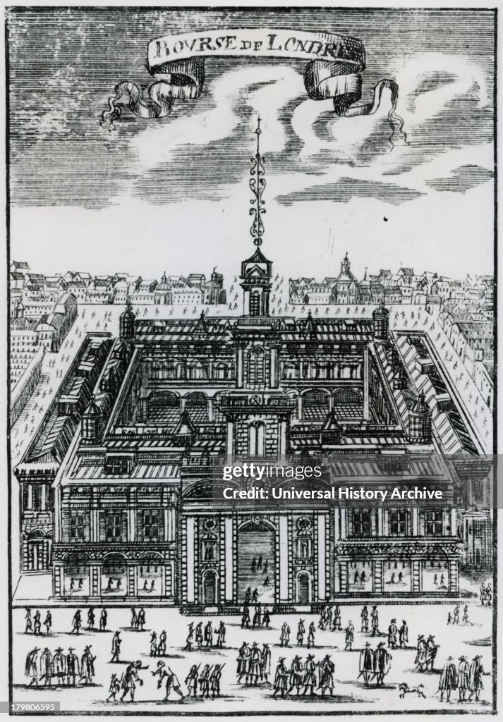 Royal Exchange, London, England, 1686.