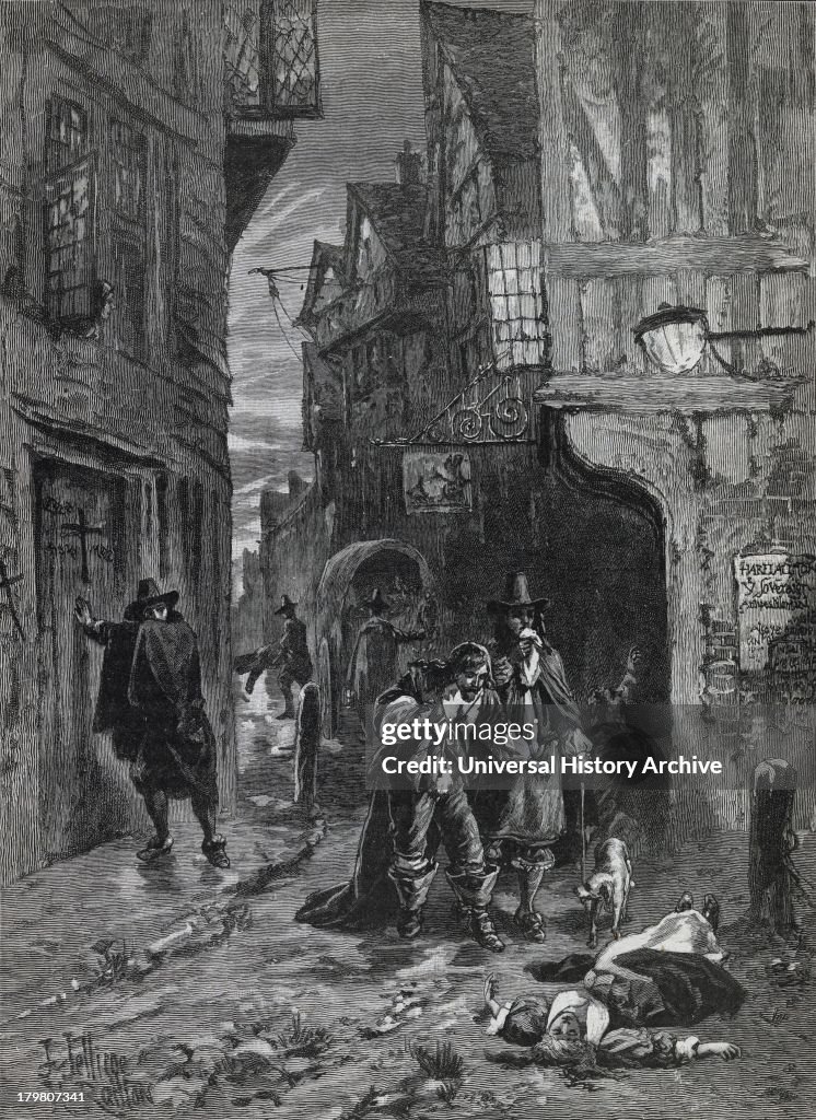 Scene from Great Plague of London in 1665