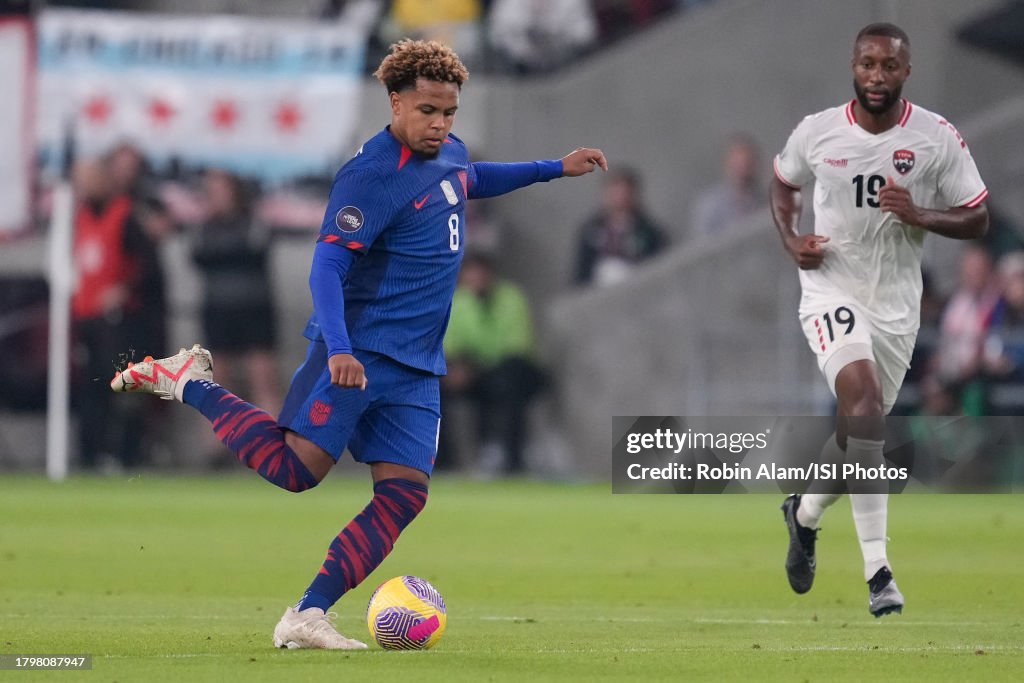 Weston McKennie of the United States passes off the ball during a