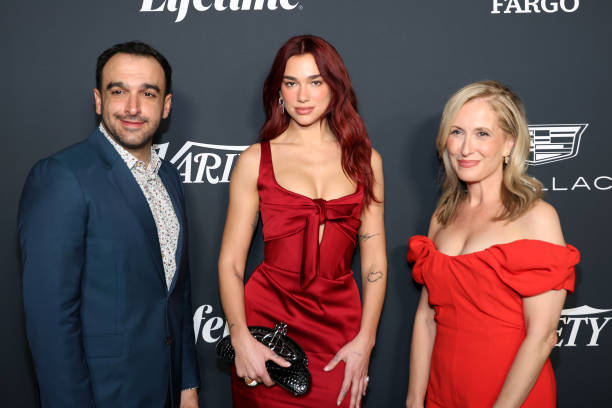 Ramin Setoodeh, Dua Lipa, and Michelle Sobrino-Stearns attend the 2023 Variety Power Of Women at Mother Wolf on November 16, 2023 in Los Angeles,...