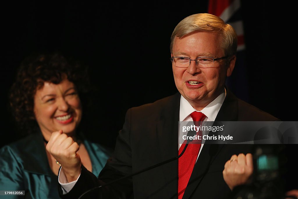 Kevin Rudd Concedes Election Defeat In Brisbane