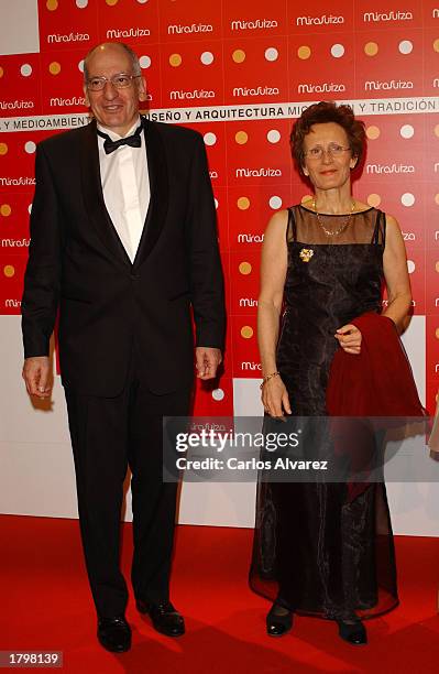 President Confederation Helvetique Pascal Couchepin and his wife arrive at the Benefit Gala for the Theodora Fundation at Palacio de Cristal de...