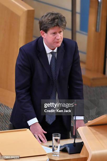 Scottish Conservative MSP Alexander Burnett raises the question of Health Secretary Michael Matheson's parliamentary iPad expenses during questions...