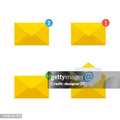 E-Mail Notification Set Vector Design. E-Mail Notification Set Vector Design.