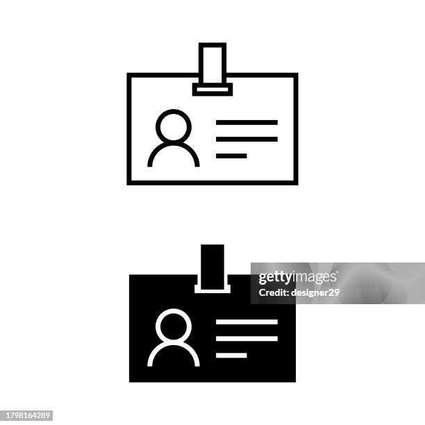 id card icon. - name tag stock illustrations
