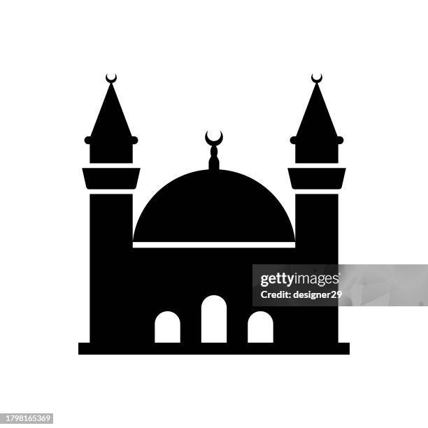 stockillustraties, clipart, cartoons en iconen met mosque icon. - moskee