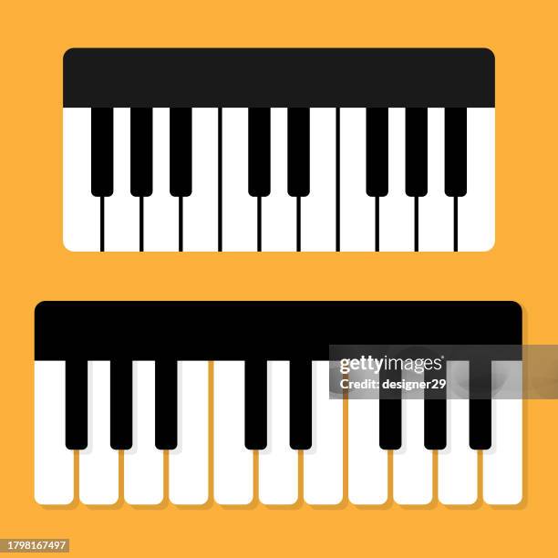 ilustrações de stock, clip art, desenhos animados e ícones de piano keys icon vector design on color background. - create music expo