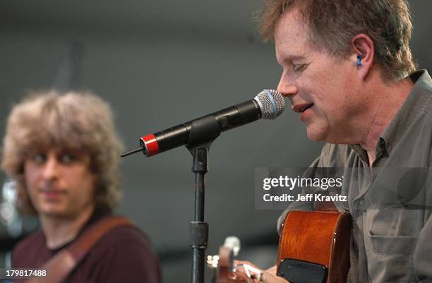 Mike Gordon and Leo Kottke during 2003 Bonnaroo Music Festival Night Two at Bonnaroo Fairgrounds in Manchester, Tennessee, United States.