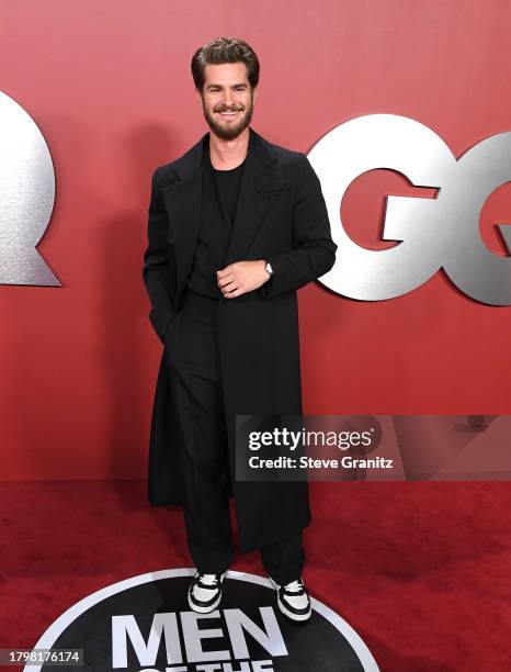 Andrew Garfield arrives at the 2023 GQ Men Of The Year at Bar Marmont on November 16, 2023 in Los Angeles, California.
