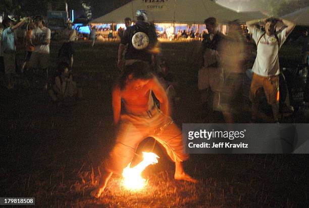 Fire Dancer during 2003 Bonnaroo Music Festival Night Two at Bonnaroo Fairgrounds in Manchester, Tennessee, United States.