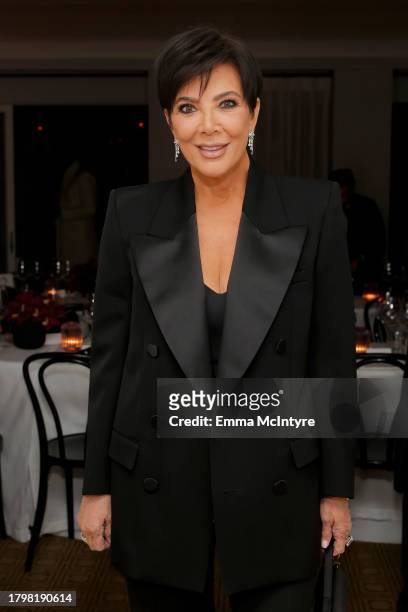 Kris Jenner attends the GQ Men of the Year Party 2023 VIP dinner at Chateau Marmont on November 16, 2023 in Los Angeles, California.