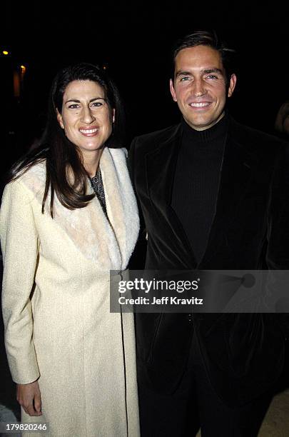 Kerri Browitt and husband James Caviezel during VH1 Big in '04 - Red Carpet at Shrine Auditorium in Los Angeles, California, United States.