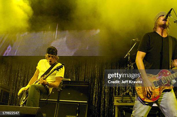 Paul Phillips and Wes Scantlin of Puddle of Mudd during The 2003 KROQ Almost Acoustic Christmas - Night One at Universal Amphitheater in Universal...