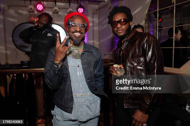 André 3000 and Leon Bridges attend the GQ Men of the Year Party 2023 at Bar Marmont on November 16, 2023 in Los Angeles, California.