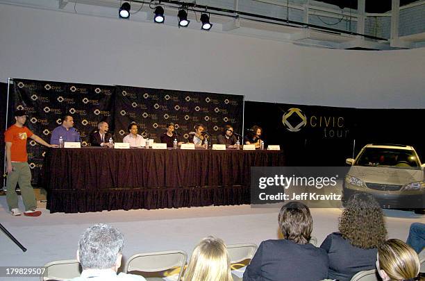 Stryker from KROQ, John Fay, Tom Peyton, Rob Tonkin with Chris Carrabba, Mike Marsh, Scott Shoenbeck and John Lefler of Dashboard Confessional