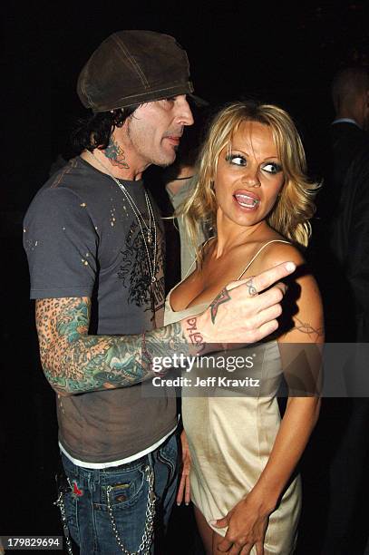 Tommy Lee and Pamela Anderson during Rokbar Hollywood Launch Party - Red Carpet at Rokbar in Los Angeles, California, United States.