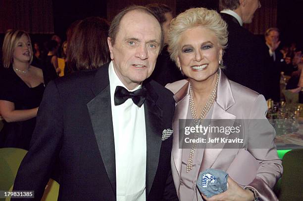 Bob Newhart and Suzanne Pleshette during 2005 TV Land Awards - Backstage at Barker Hangar in Santa Monica, California, United States.